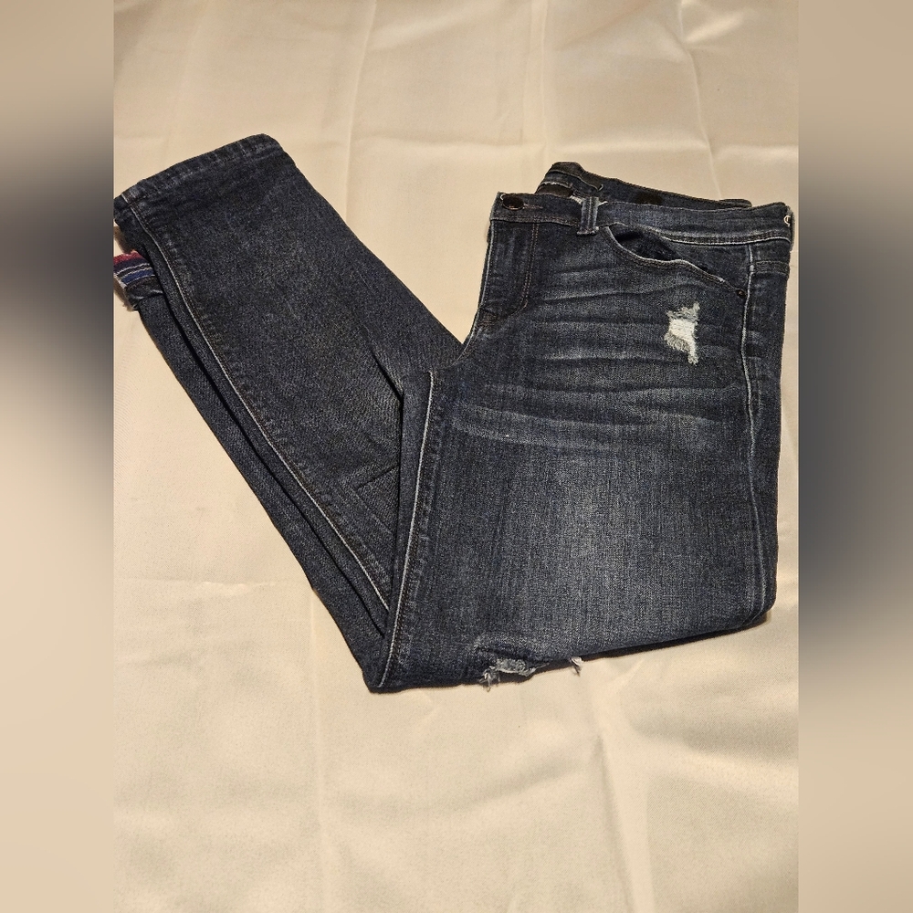 Dark Blue Distressed Women Jeans